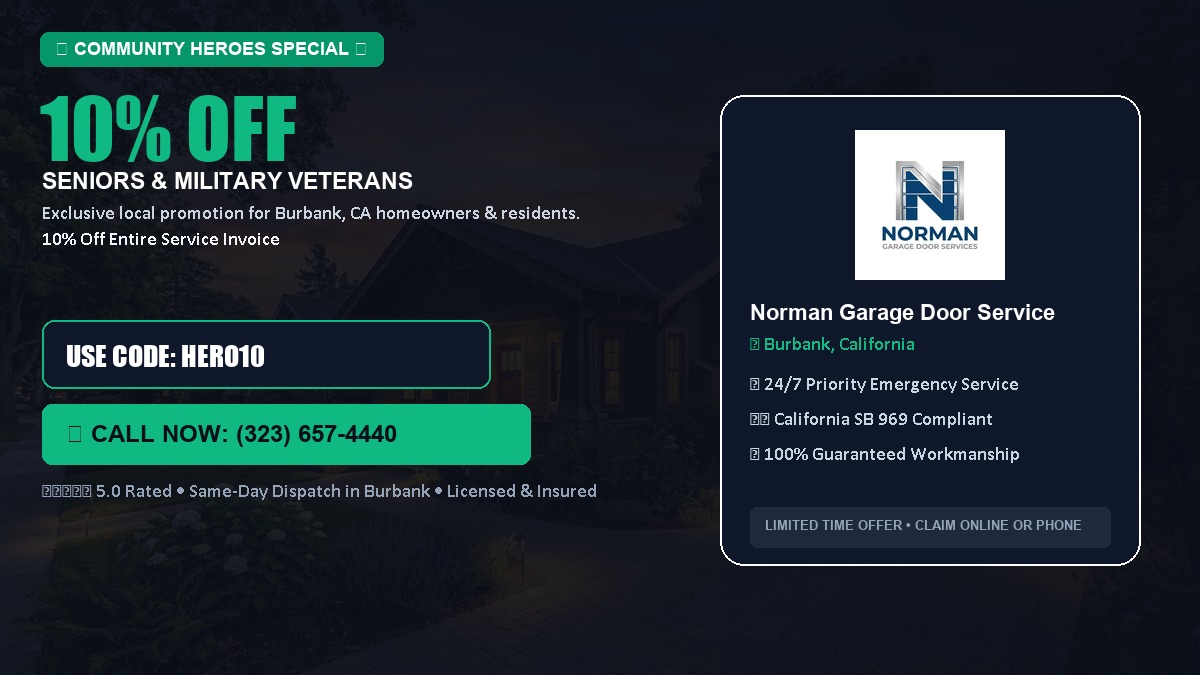 10% OFF Senior Citizens (65+) & Military / Veteran Community Discount in Burbank, CA